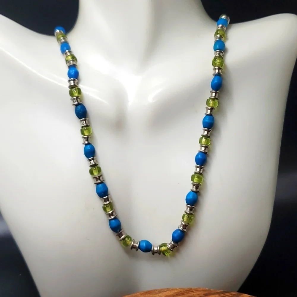 N3519 Blue Haze Murano Necklace‎
